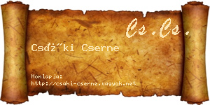 Csáki Cserne névjegykártya